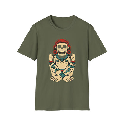 Aztec-Inspired Skull T-Shirt, Cool Graphic Tee, Unisex Apparel, Festival Fashion, Unique Gift, Casual Outfit
