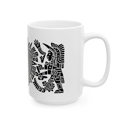 Huitzlopochtli de la Guerra Sagrada con Calandario Coffee Mug