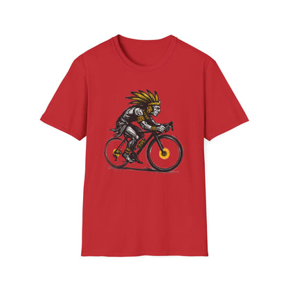 Cycling Warrior Graphic Tee | Unisex Softstyle T-Shirt, Sporty Apparel, Gift for Cyclists, Birthday Gift, Casual Wear, Outdoor Activities