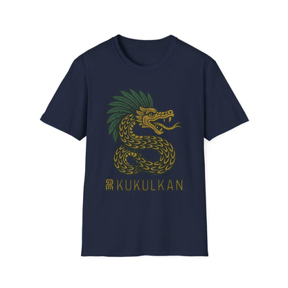 Kukulkan Inspired Unisex Softstyle T-Shirt, Vintage Dragon Tee, Gift for Mythology Lovers, Unique Summer Shirt, Aztec Style Apparel