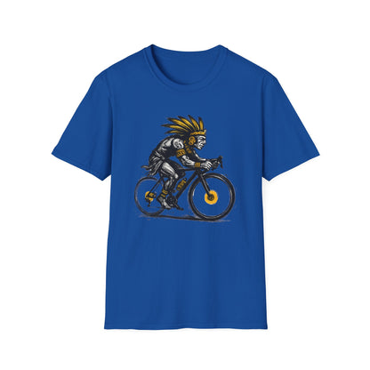 Cycling Warrior Graphic Tee | Unisex Softstyle T-Shirt, Sporty Apparel, Gift for Cyclists, Birthday Gift, Casual Wear, Outdoor Activities