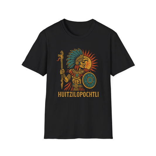 Aztec Warrior  T-Shirt - Vintage Graphic Tee,  HUITZILOPOCHTLI