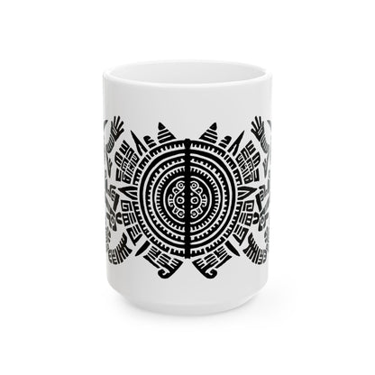 Huitzlopochtli de la Guerra Sagrada con Calandario Coffee Mug