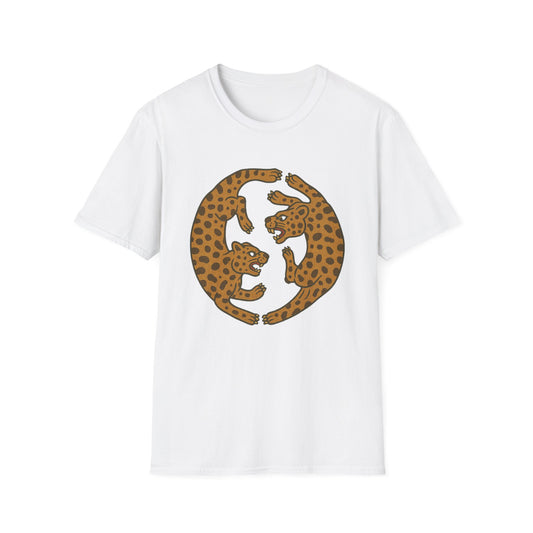 Two Jaguar Print T-Shirt, Unisex Ally Wear, Animal Lover Gift, Fun Casual Tee, Wildlife Art Shirt, Eco-Friendly Fashion