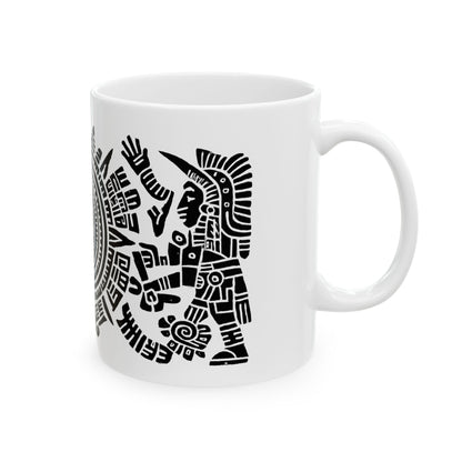 Huitzlopochtli de la Guerra Sagrada con Calandario Coffee Mug
