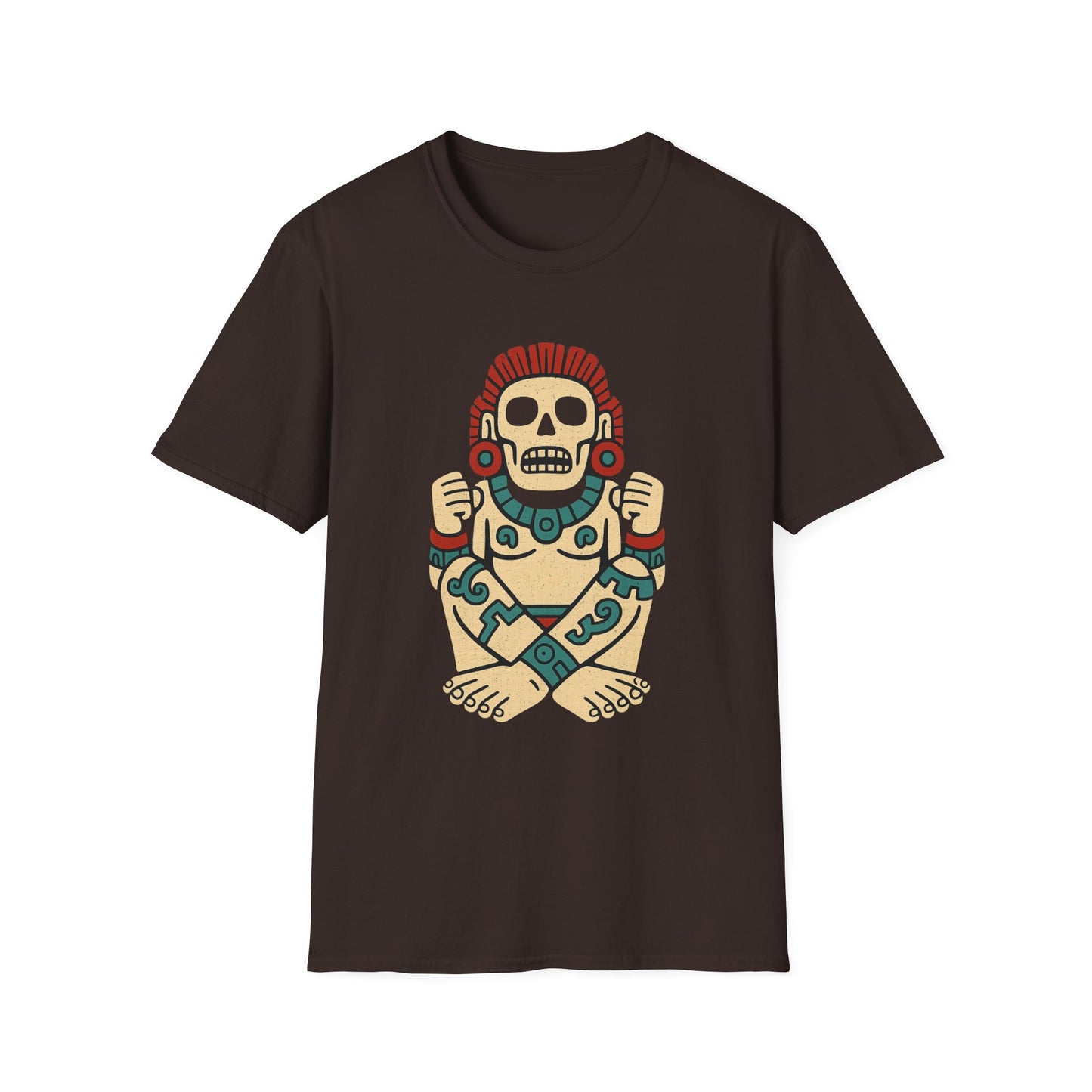 Aztec-Inspired Skull T-Shirt, Cool Graphic Tee, Unisex Apparel, Festival Fashion, Unique Gift, Casual Outfit