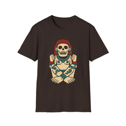 Aztec-Inspired Skull T-Shirt, Cool Graphic Tee, Unisex Apparel, Festival Fashion, Unique Gift, Casual Outfit
