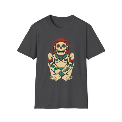 Aztec-Inspired Skull T-Shirt, Cool Graphic Tee, Unisex Apparel, Festival Fashion, Unique Gift, Casual Outfit