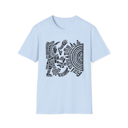 Huitzlopochtli de la Guerra Sagrada con Calandario Unisex T-Shirt -