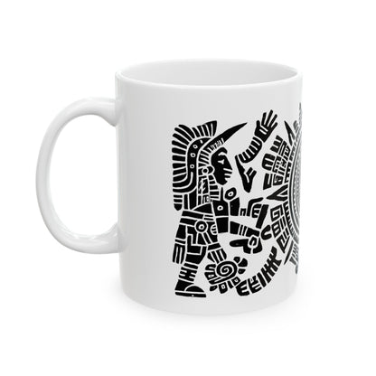 Huitzlopochtli de la Guerra Sagrada con Calandario Coffee Mug