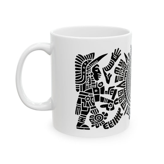 Huitzlopochtli de la Guerra Sagrada con Calandario Coffee Mug