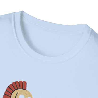 Aztec Ghost Biker Graphic Tee, Unisex Softstyle T-Shirt, Casual Wear, Bike Enthusiast Gift, Unique Summer T-Shirt, Fun Outdoor Apparel