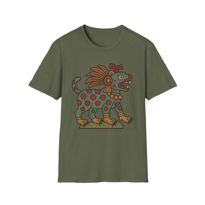 Aztec-Inspired T-Shirt, Graphic Tee, Vintage Jaguar Design