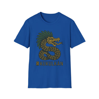 Kukulkan Inspired Unisex Softstyle T-Shirt, Vintage Dragon Tee, Gift for Mythology Lovers, Unique Summer Shirt, Aztec Style Apparel
